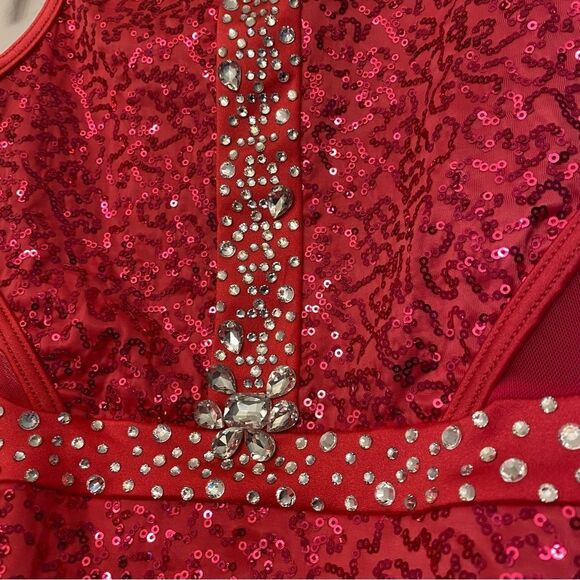 Weissman solo glam custom Dance costume hot pink pink feather Get Happy 14101 MC - Picture 6 of 14